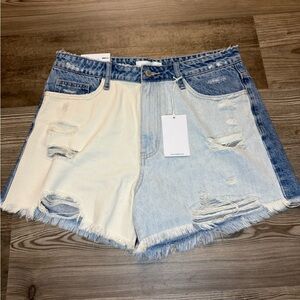 Vervet Rebecca High-Rise Two Toned Jean Short NWT